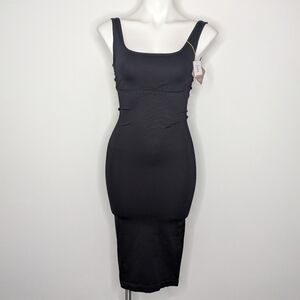 NWT Shapellx Black Square Neck Sleeveless Slimming Shape Wear Dress XS/S